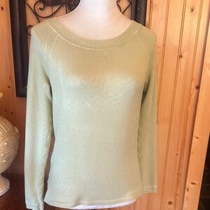 LOFT Women's Soft Green Crew Neck Sweater